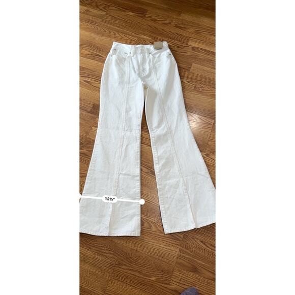 Madewell white high rise Baggy Flare Jeans size 26/US Small - Picture 5 of 13